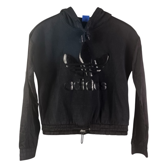 adidas Sweaters - Adidas Trefoil Floral Sleeve Originals Hoodie Sweatshirt Women’s Size Small